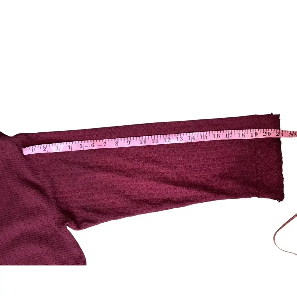 Free People Walking in Hueco Top Burgundy Tie Back Cropped  Size Large